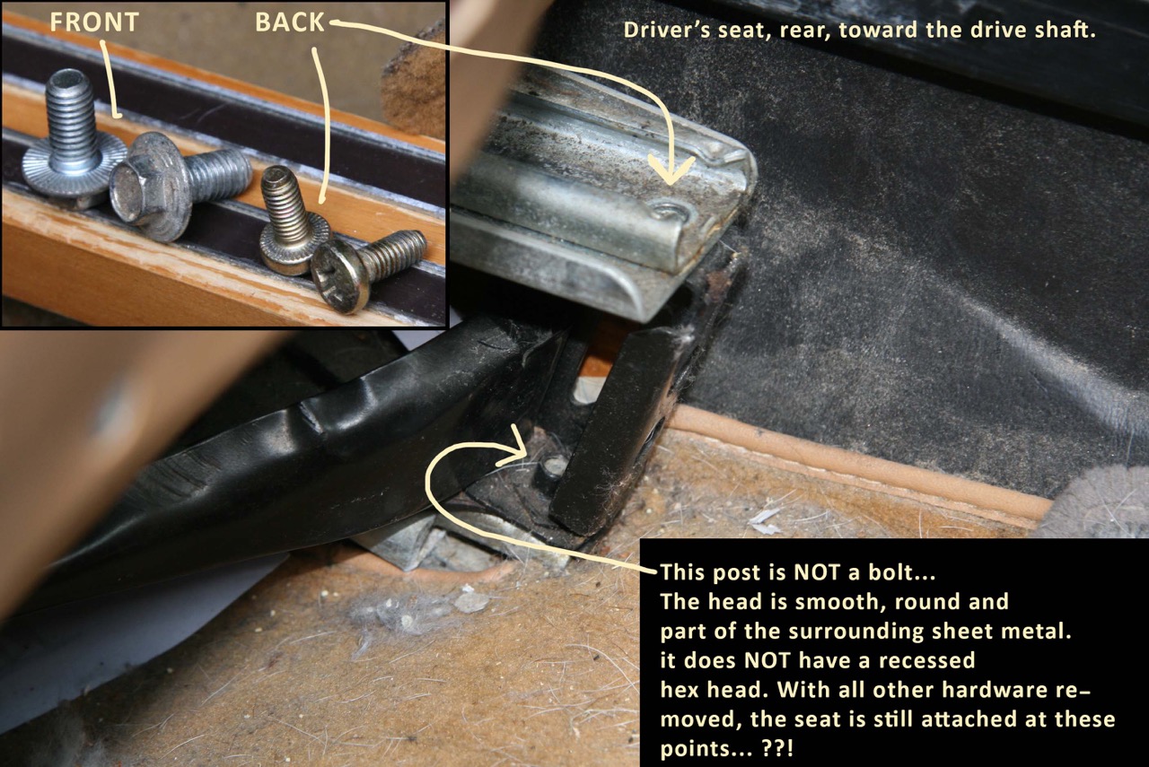 I Can’t Find the Rear Bolts to Get My Seats Out Interior Problem