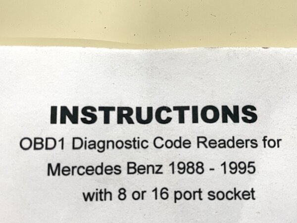 1988 to 1995 Diagnostic Code Reader for Models with 8 or 16 Port