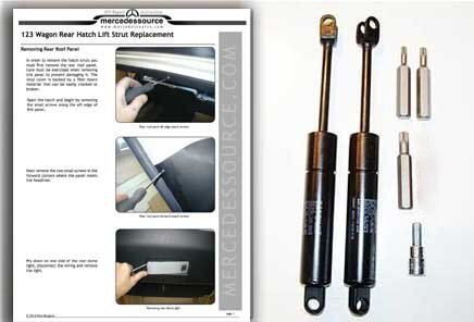 123 300TD Wagon Rear Hatch (tailgate) Strut Kit MercedesSource Kits Product | MercedesSource.com